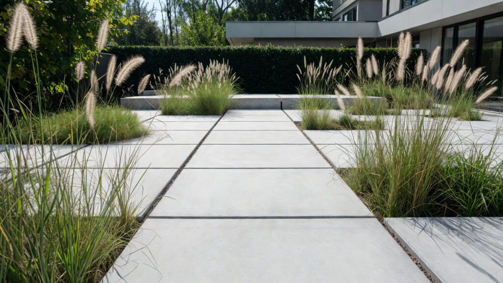 keramische tegels in een onderhoudsvriendelijke tuin